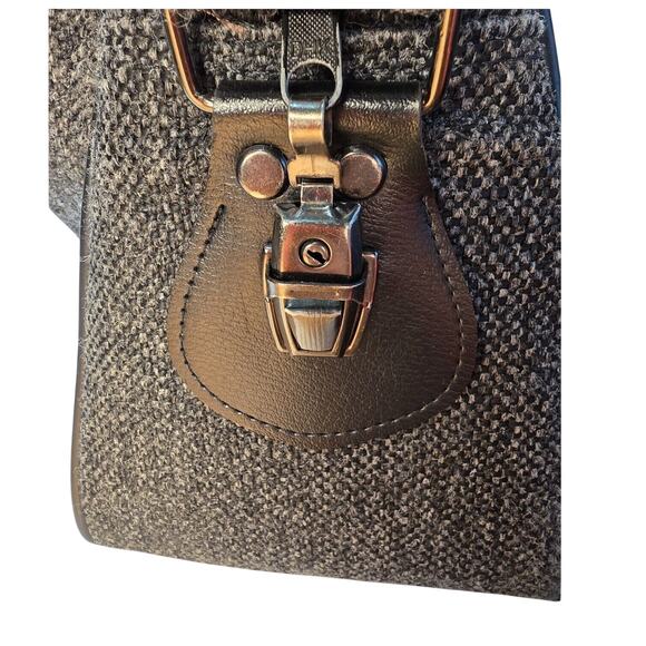 Vintage PIERRE CARDIN Gray Black Tweed Carry On Shoulder Bag with Strap Unisex - Picture 9 of 13